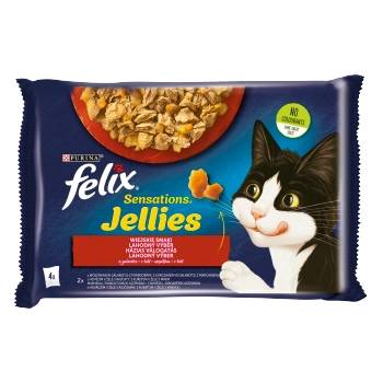 FELIX Sensations Jellies Храна за котки с аромати от различни страни в желе 4x85g
