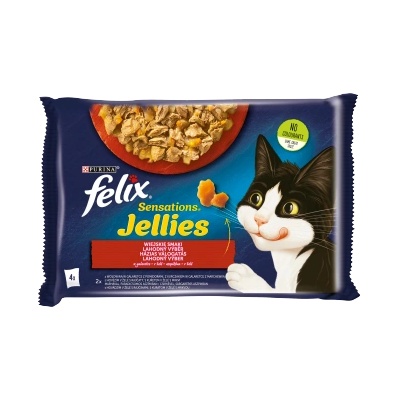 FELIX Sensations Jellies Храна за котки с аромати от различни страни в желе 4x85g