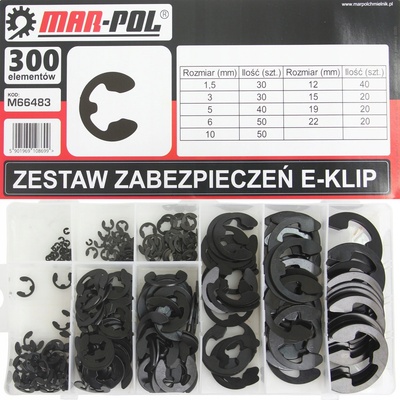 MAR-POL Sada E-klip krúžkov 300ks 1,5-22mm M66483