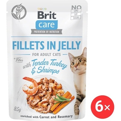 Brit Care Cat Fillets in Jelly with Tender Turkey & Shrimps 6 x 85 g