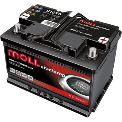 MOLL AGM Technology 70Ah 760A right+