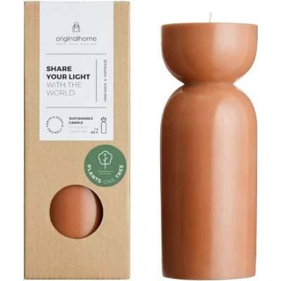 Original Home Svíčka válec Cognac z rostlinného neparfemovaného vosku velikost M 88 h