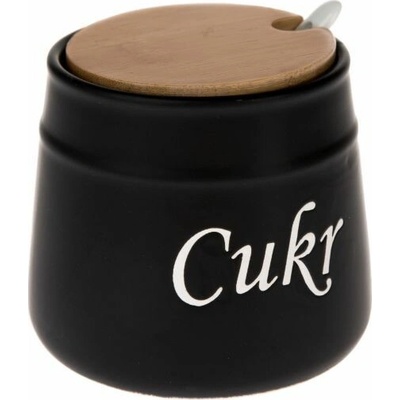 Cukřenka 0,40l, d10,5x10,5cm, CUKR, BLACK, keramika/bambus – Zbozi.Blesk.cz