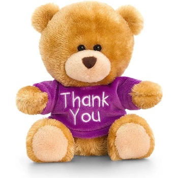 Image 1 of Keel Toys - Плюшено мече с лилава тениска - Thank you