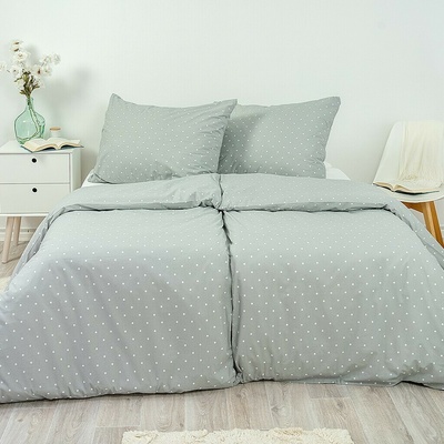 Stanex obliečky krep Bodka sivá 140x220 70x90