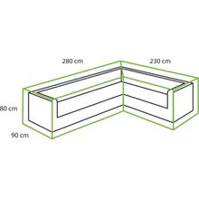 Winza Obal na sedaciu súpravu v tvare L pravá 280 x 230 x 90/80 cm