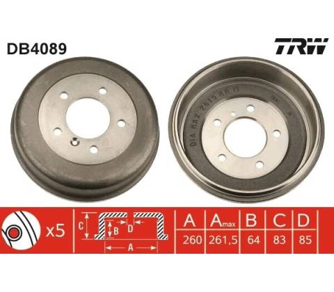 Brzdový bubon TRW DB4089