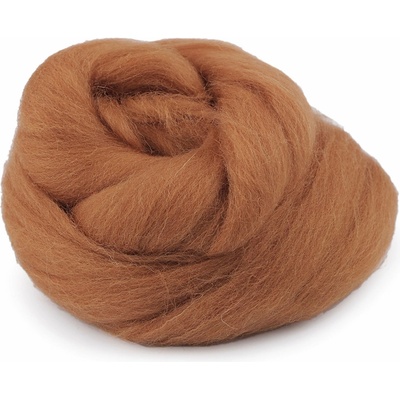 InBIO Vlna na plstění / ovčí rouno česané, 730340/42, 20g, hnědá koňak
