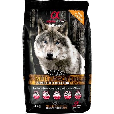 Alpha Spirit Пълноценна суха мека храна multiprotein 3 кг