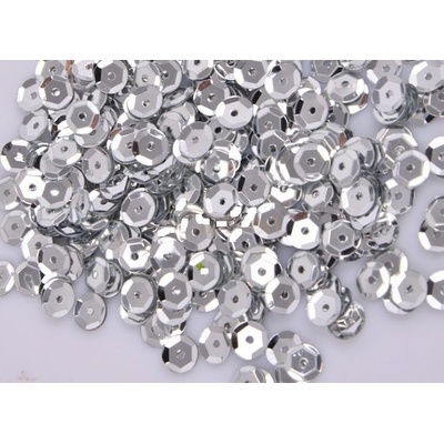 Flitry lomené Ø6 mm lomené - 10g stříbrné