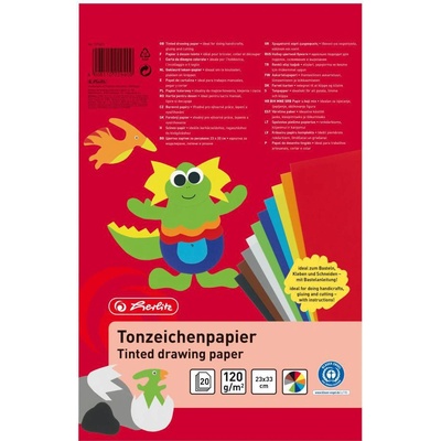 Farebný papier Herlitz 20 listov 33x23cm lep.blok 120g