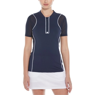 Original Penguin Golf Блуза с яка Original Penguin Golf Women's PG Zipped Front Short-Sleeve Performance Polo Shirt - Black Iris
