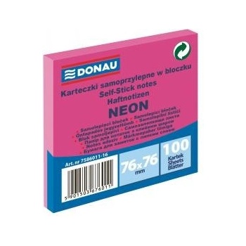 DONAU Bloček Donau neónový 76x76mm ružový