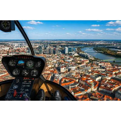 Let vrtuľníkom v Sládkovičove pri Bratislave
