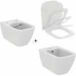 Ideal Standard Комплект за окачване на тоалетна чиния Ideal Standard I. life B бял, с биде и тънък капак с плавно затваряне (T461401+T500301+T461501)