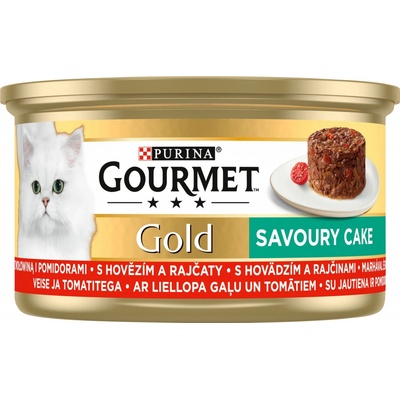 Gourmet gold Savoury Cake s hovädzím a rajčinou 24 x 85 g