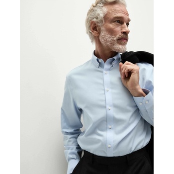 Marks & Spencer Риза от чист памук с класически силует с незабавна грижа Marks & Spencer синя Marks & Spencer | Sin | МЪЖЕ | 15.5