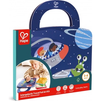 Hape Творчески комплект Hape - Книжка за апликации с фолио, Космос (H2020)