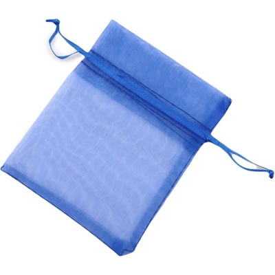 Pro Háčkování Dárkový pytlík 9x11 cm organza královská modrá