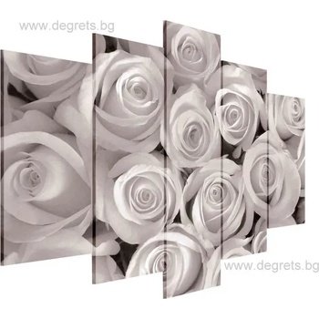Image 1 of Картина Канава Букет от бели рози Сет 5 части