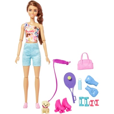 Barbie Игрален комплект Barbie Wellness - Време за спорт (HKT91)