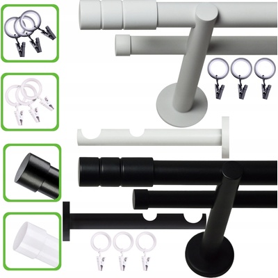VOPPI GARNÝŽ DVOJITÁ LOFT S ŽABKAMI 25+19MM 200 CM BÍLÁ