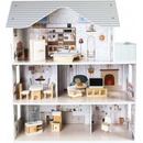 Ecotoys dřevěný dvoupatrový domeček pro panenky rezidence Emma