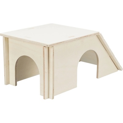 Trixie Dřevěný domek Bent skládací šikmá střecha pro králíky 51 x 24 x 33 cm