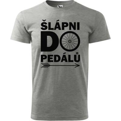 Dobrý Triko pánské tričko Šlápni do pedálů Tmavě šedý melír