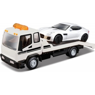 Bburago Tow Truck a Jaguar bílá 1:43