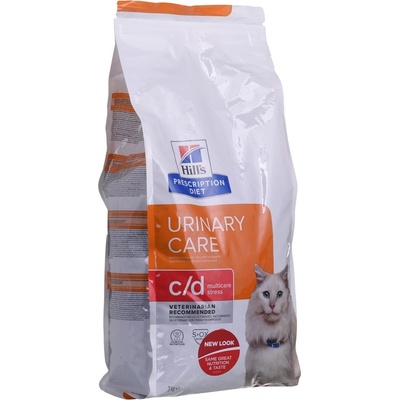 Hill's HILL'S PRESCRIPTION DIET Feline c/d Urinary Care Multicare Stress Храна за котки, суха, с пилешко, за уринарна грижа, 3 kg