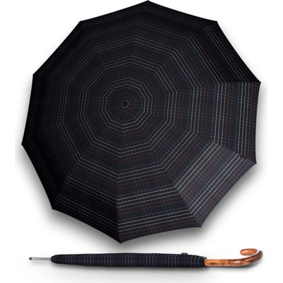 Knirps KNIRPS T.771 LONG CHECK BLACK - pánský holový vystřelovací deštník