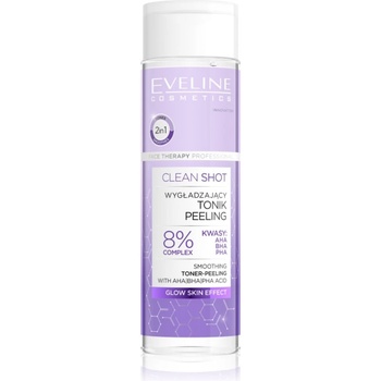 Eveline Cosmetics Clean Shot 8% Complex Of Hydroxy Acids изглаждащ тоник с пилинг ефект 200ml