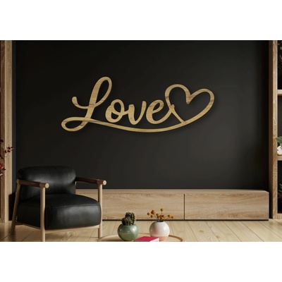 Drevený nápis na stenu – Love