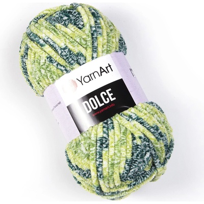 Yarn Art příze Dolce 808 zelená s bílou