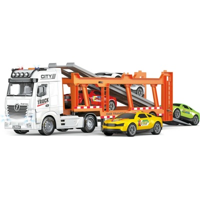 Wiky ťahač na zotrvačník 56 cm s autami set 4 ks