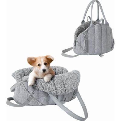 Doggy Přepravní taška látková šedá S 38 x 28 x 24 cm