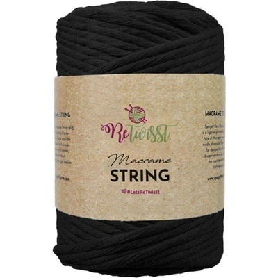 ReTwisst Macrame String 5 mm 02 černá