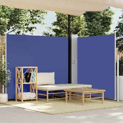 vidaXL Zatahovací boční markýza / zástěna 170 x 1200 cm modrá