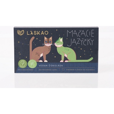 LASKAO Mačacie jazýčky VEGAN čokoláda s limetkovou príchuťou 80 g