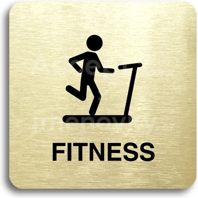 ACCEPT Piktogram fitness IV - zlatá tabulka - černý tisk bez rámečku