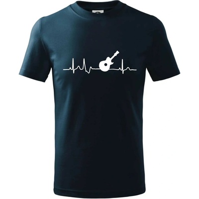 EKG akustická gitara tričko detské tmavomodrá