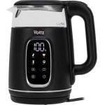 Voltz Електрическа кана Oliver Voltz OV51230AF, 2200W, 1.7 л, 4 режима, 13 темп. настройки, LCD дисплей, Сензорен контрол, Черен/Сребрист (OV51230AF black/silver) Електрически кани