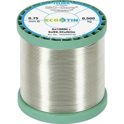 Felder ISO-Core Clear Sn100Ni+ pájecí cín cívka Sn99,25Cu0,7Ni0,05 0.500 kg 0.75 mm
