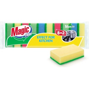 Magic Clean 10 бр. домакински кухненски гъби с канал и абразивна част Magic Clean (HSSF392)