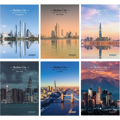 Eurocom Тетрадка с телчета А5, 80 листа, ШР, БГ, ВАР (30856-А-skyline)