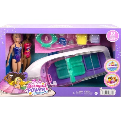 Barbie Mořská panna 2 panenky Barbie a 45cm plovoucí lodí