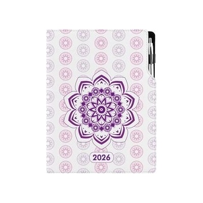 Design A4 denní 2026 Mandala fialový