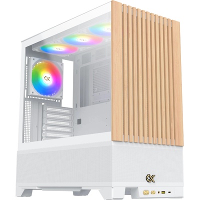 Кутия Xigmatek Endorphin WD Arctic, Addressable RGB, Wood, E-ATX, 4 fans included (EN42218)