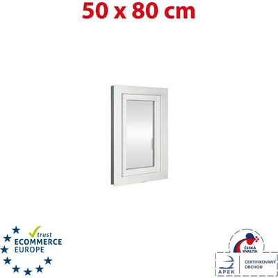 OKNA HNED Plastové okno 500 x 800 mm bílé |otevíravé i sklopné pravé